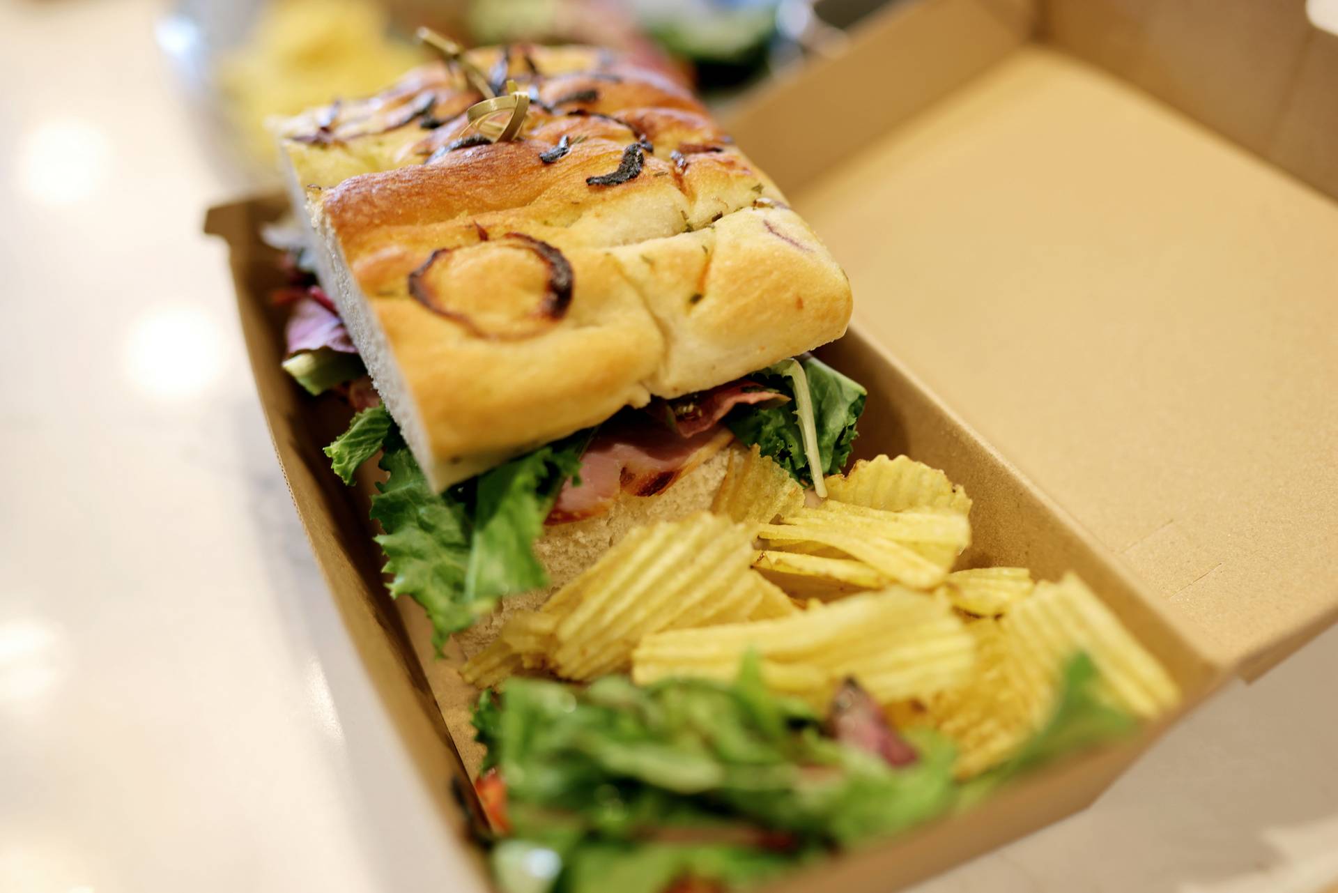Focaccia sandwich takeaway